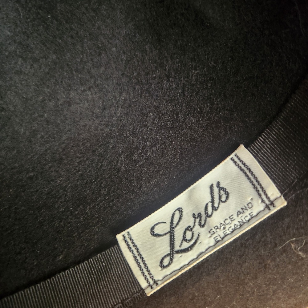 Vintage Lancaster for Lords 100% Felt Wool Black Cloche Trilby Hat Satin Ribbon - Picture 7 of 8